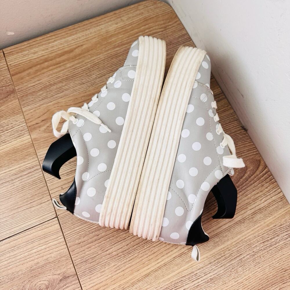 Zara Polka Dot Platform Sneakers Gray And White Women’s Size 6 - Picture 8 of 11